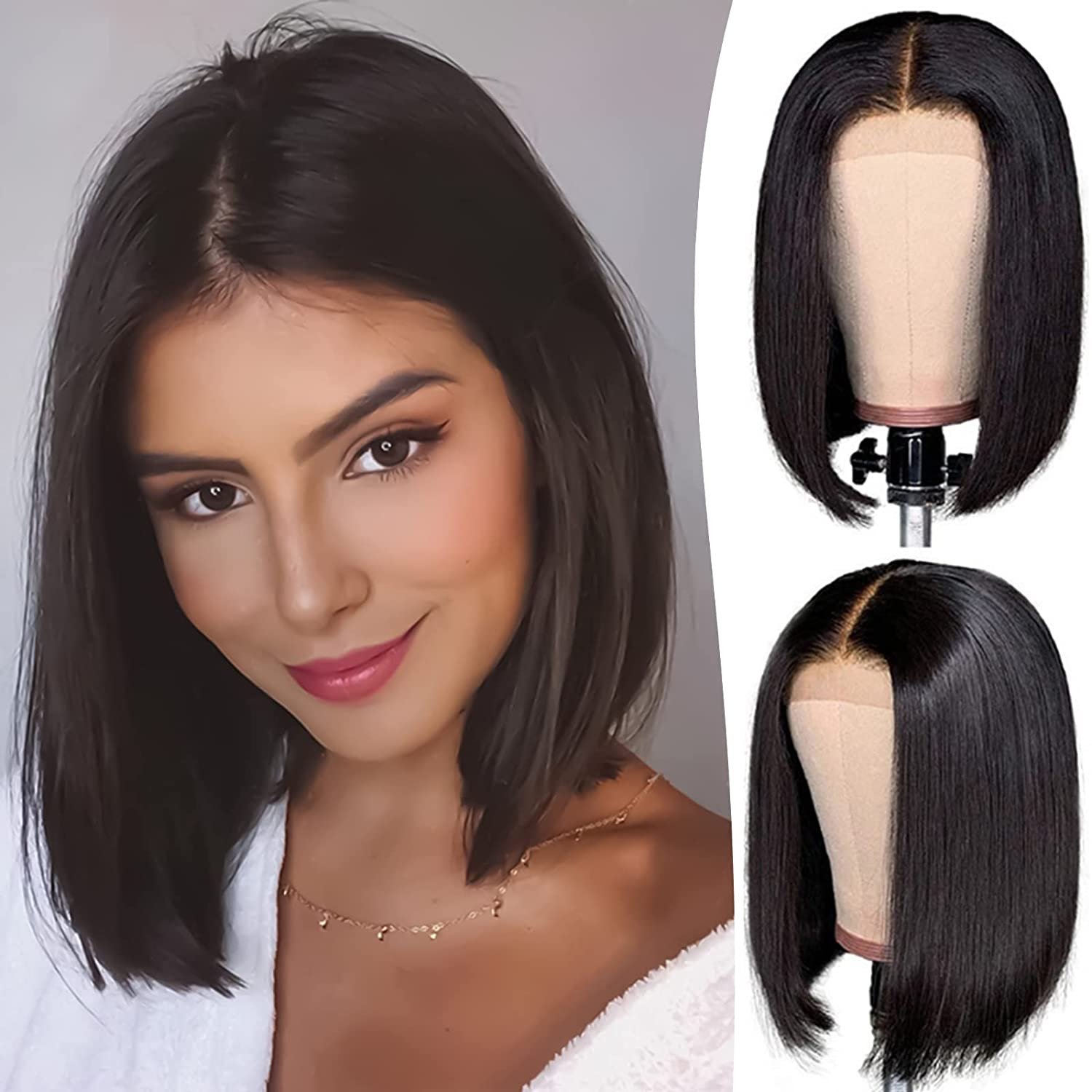 Riverwood 4x4 Lace Closure Short Bob Wigs Straight Hair Wigs