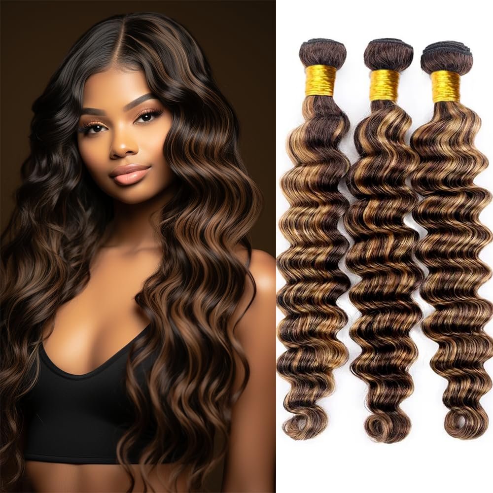 Riverwood 10A Highlight Ombre #P4/27 Deep Wave Virgin Human Hair Bundle