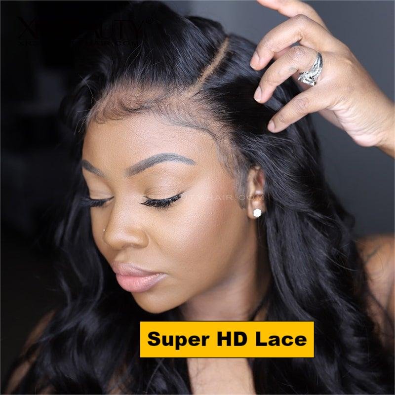 Riverwood Super HD Lace Body Wave Wigs 13x4 Front 180% Density Pre-Plucked Virgin Human Hair